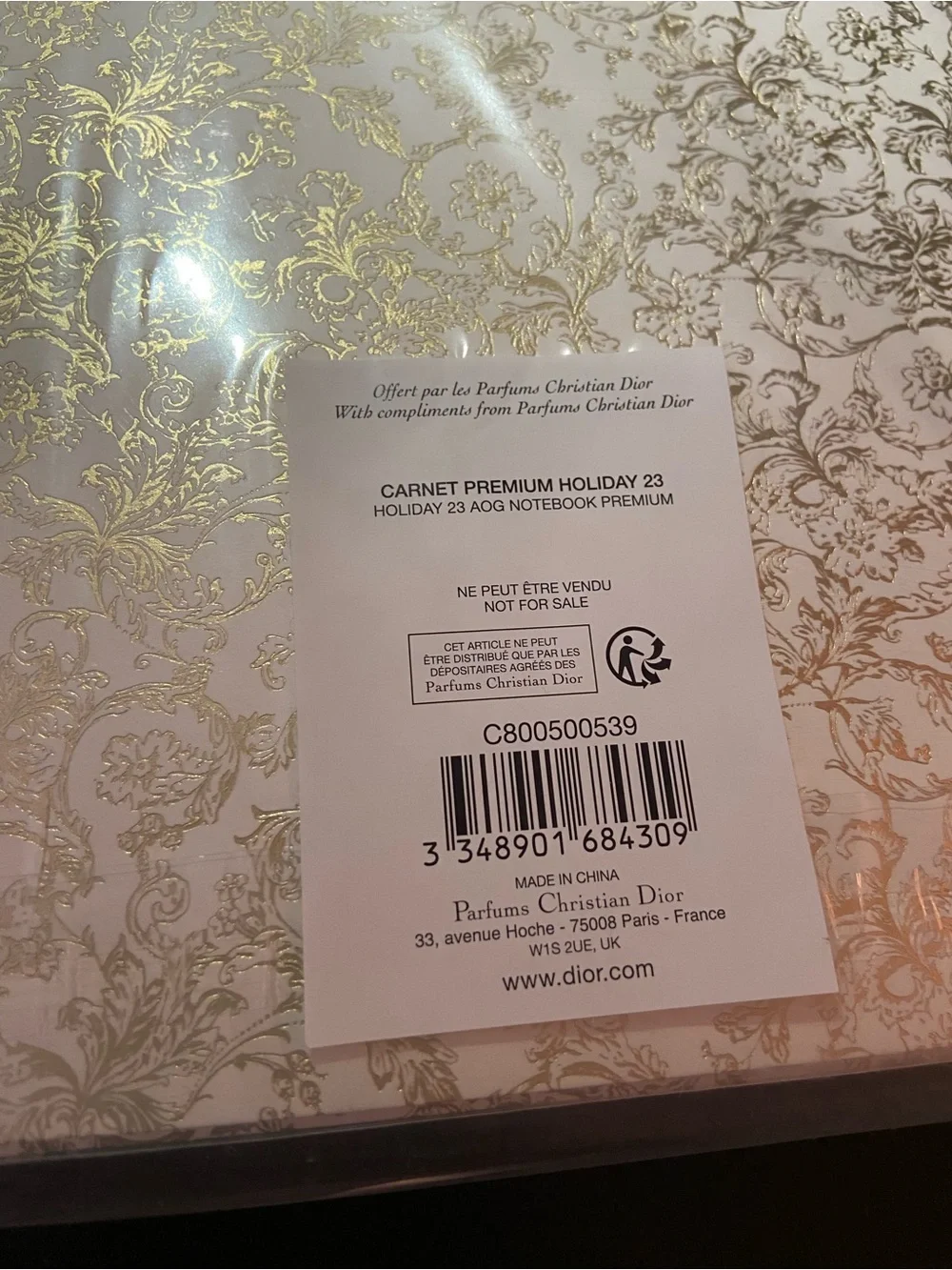DIOR Beauty Notebook 7.5”x 5.25” NEW!